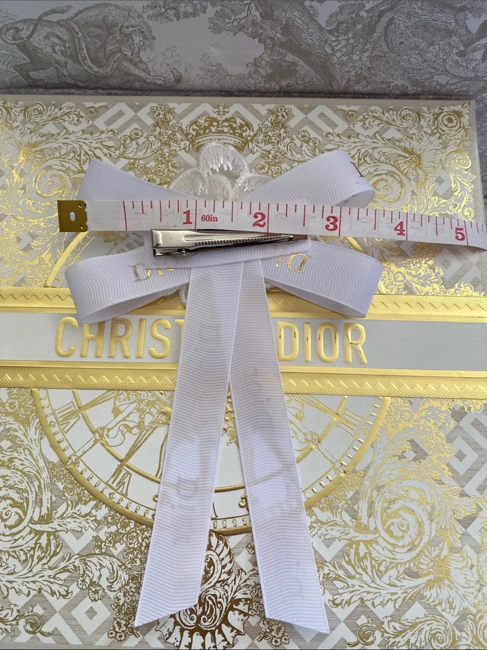 Dior White & Gold Decorative Handmade Hairclip